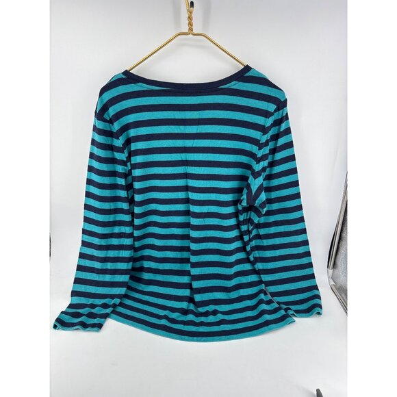 Gap Womens Striped Long Sleeve Tees XXL Cotton & Modal Blend Red/Pink & Teal - Picture 9 of 9